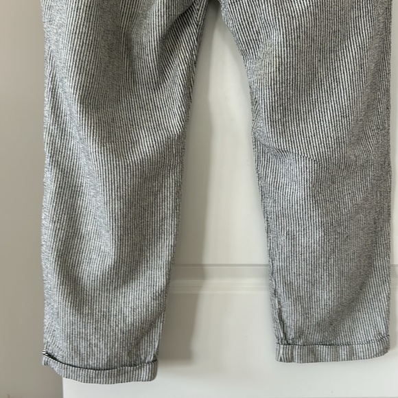 J Crew Striped Cuffed Linen Cotton Pull-on Pants w Pockets Sz 14 w MEASUREMENTS! - Picture 12 of 16